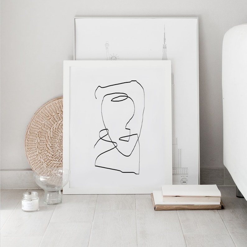 Printable Wall Art Modern Wall Art Line Drawing One Line Etsy Canada