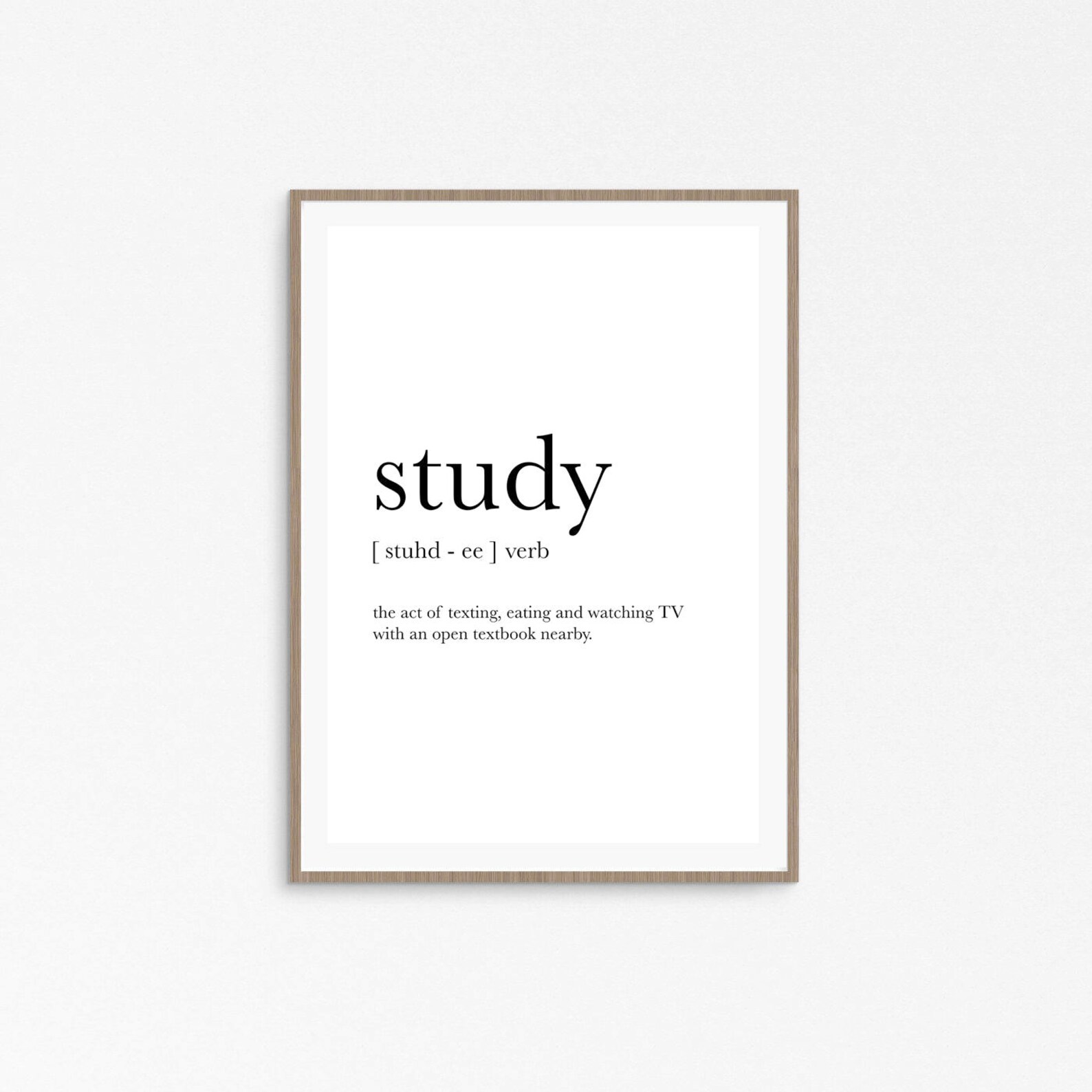 Study definition Collage student gift witty Humor poster Etsy