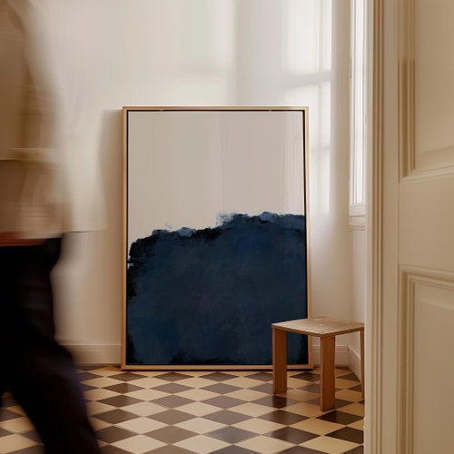 Marineblau Tinte Kunstdruck: Minimalistisches Dekor (Digitaler Download)