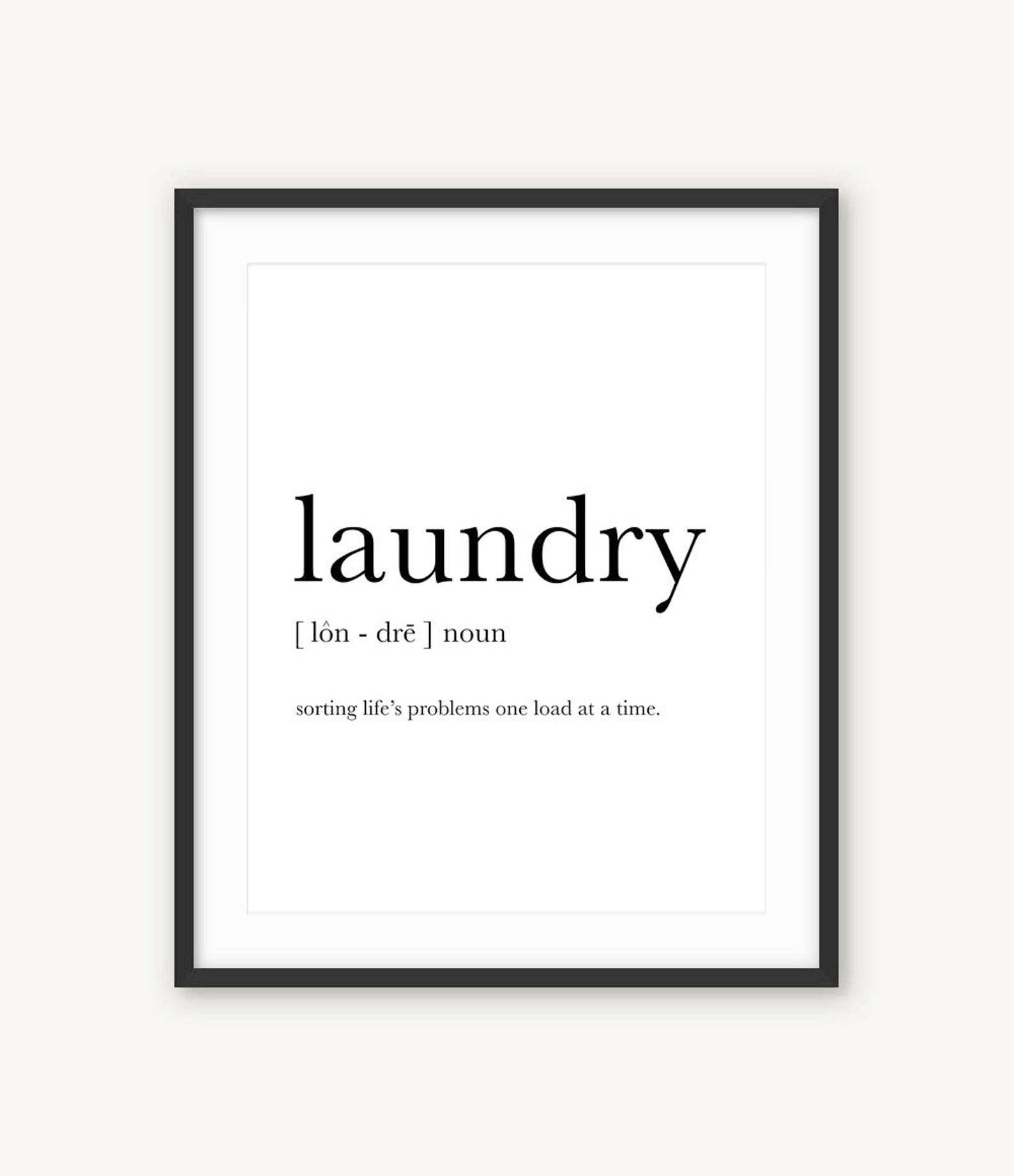 Laundry definition Laundry room decor Printable laundry art Etsy