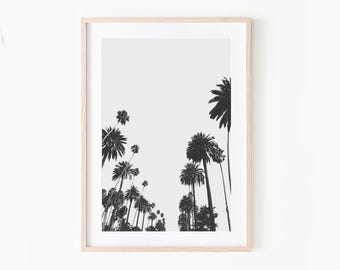 California Palm Tree Print: Coastal Wall Art, Living Room Decor