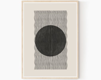 Minimalist Stripes, Digital Prints, Blockprint Style, Scandinavian, Modern Minimal Line, DIY Wall Art, Textile Feel Lines, New Zealand Fern