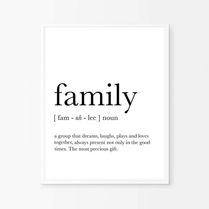 Family Wall Art Family Definition Funny Definition Art Etsy