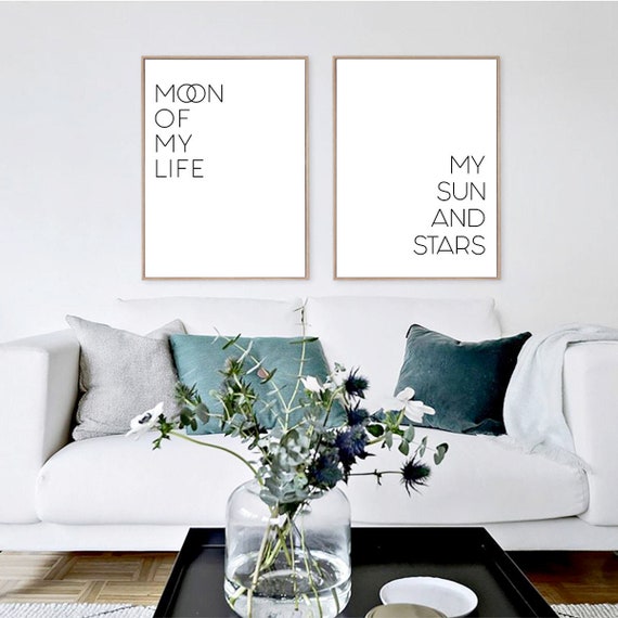 Moon Of My Life My Sun And Stars Above Bed Decor Wedding Sign Game Of Thrones Set Of 2 Prints Cute Bedroom Affiche Wall Art Digital