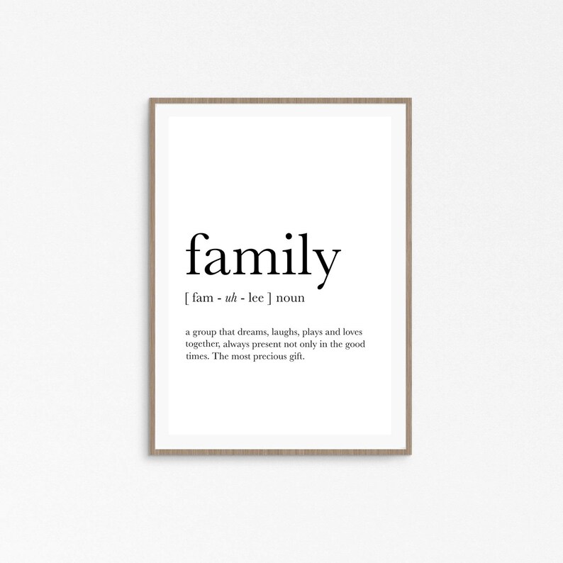Family Wall Art Family Definition Funny Definition Art Etsy