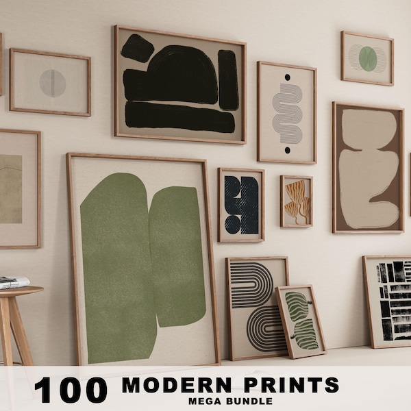 Mid Century Modern Gallery Wall Set: 100 Art Prints (Digital Download)