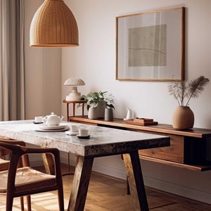 Japandi Geometriskt konsttryck: Minimalistisk skandinavisk inredning (Direkt nedladdning) bild 1