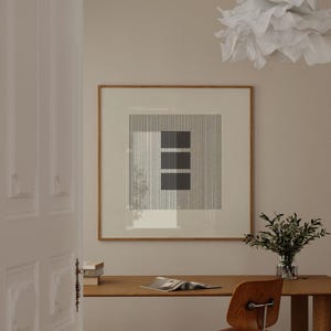 Modernist Woodblock Print: Square Minimalist Art (Digital Download)