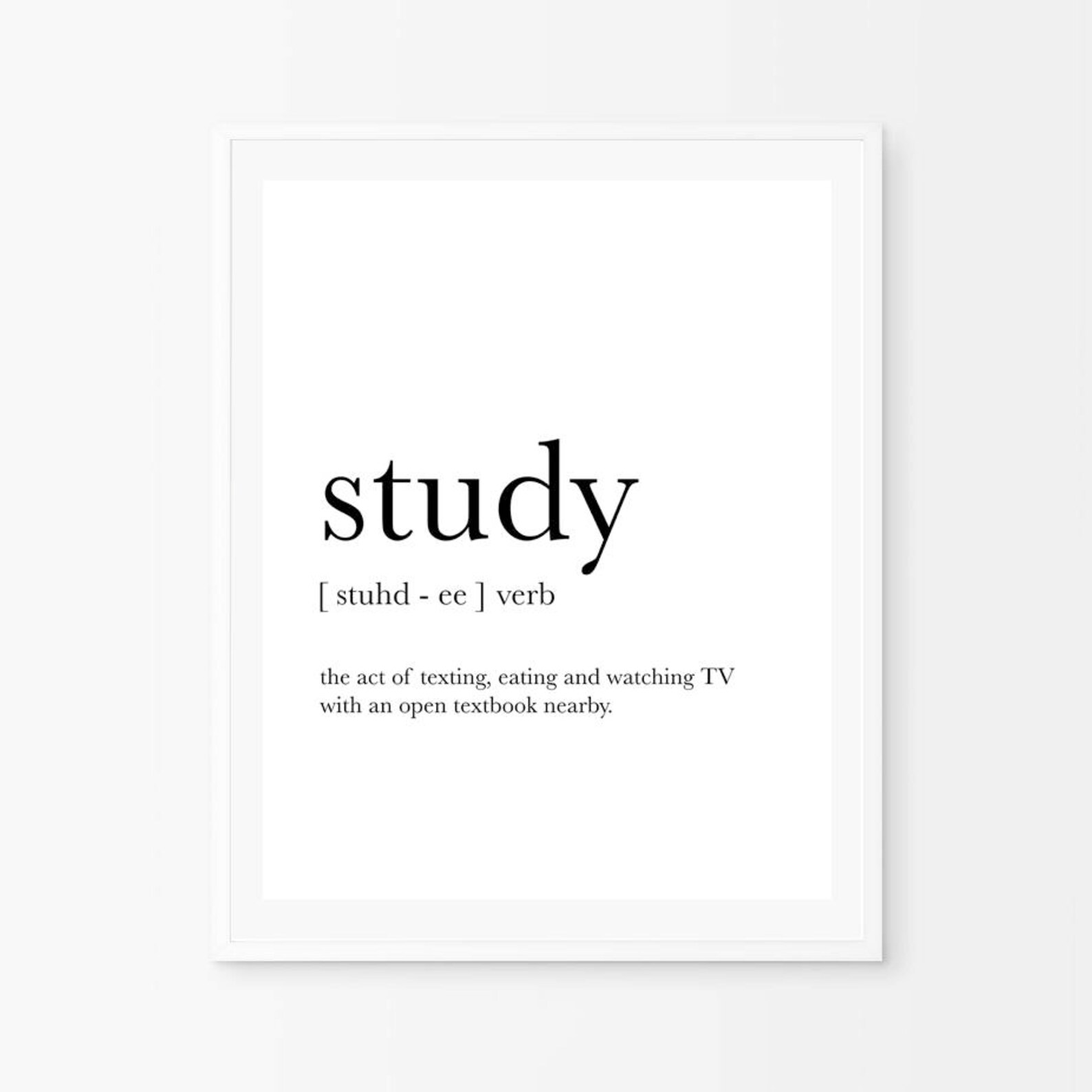 Study definition Collage student gift witty Humor poster Etsy