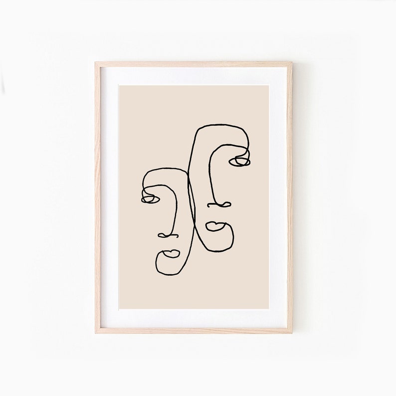 Bedroom Wall Art One Line Drawing Line Drawing Print | Etsy