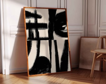 Japandi Geometric Art Print: Zen Wabi Sabi Decor (Instant Download