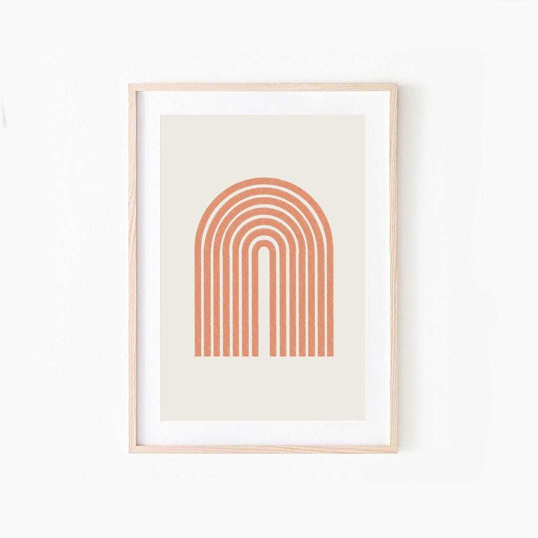 Rainbow Arch Print: Mid Century Modern Geometric Wall Art - Etsy