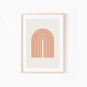 Rainbow Arch Print: Mid Century Modern Geometric Wall Art