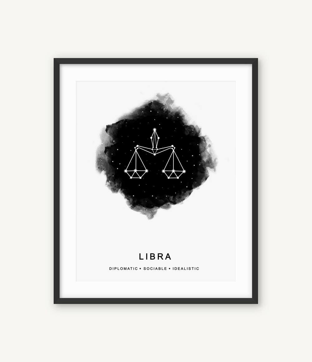 Libra star sign libra art print libra gifts zodiac art print libra zodiac libra wall art astrological art libra poster art astrology art