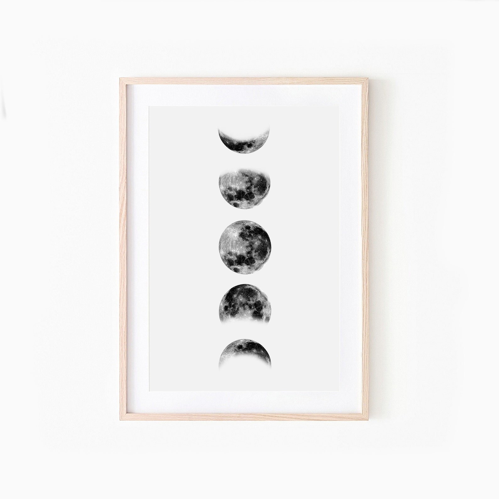 Lunar Phases Art Print: Minimalist Moon Poster (digital Download) - Etsy