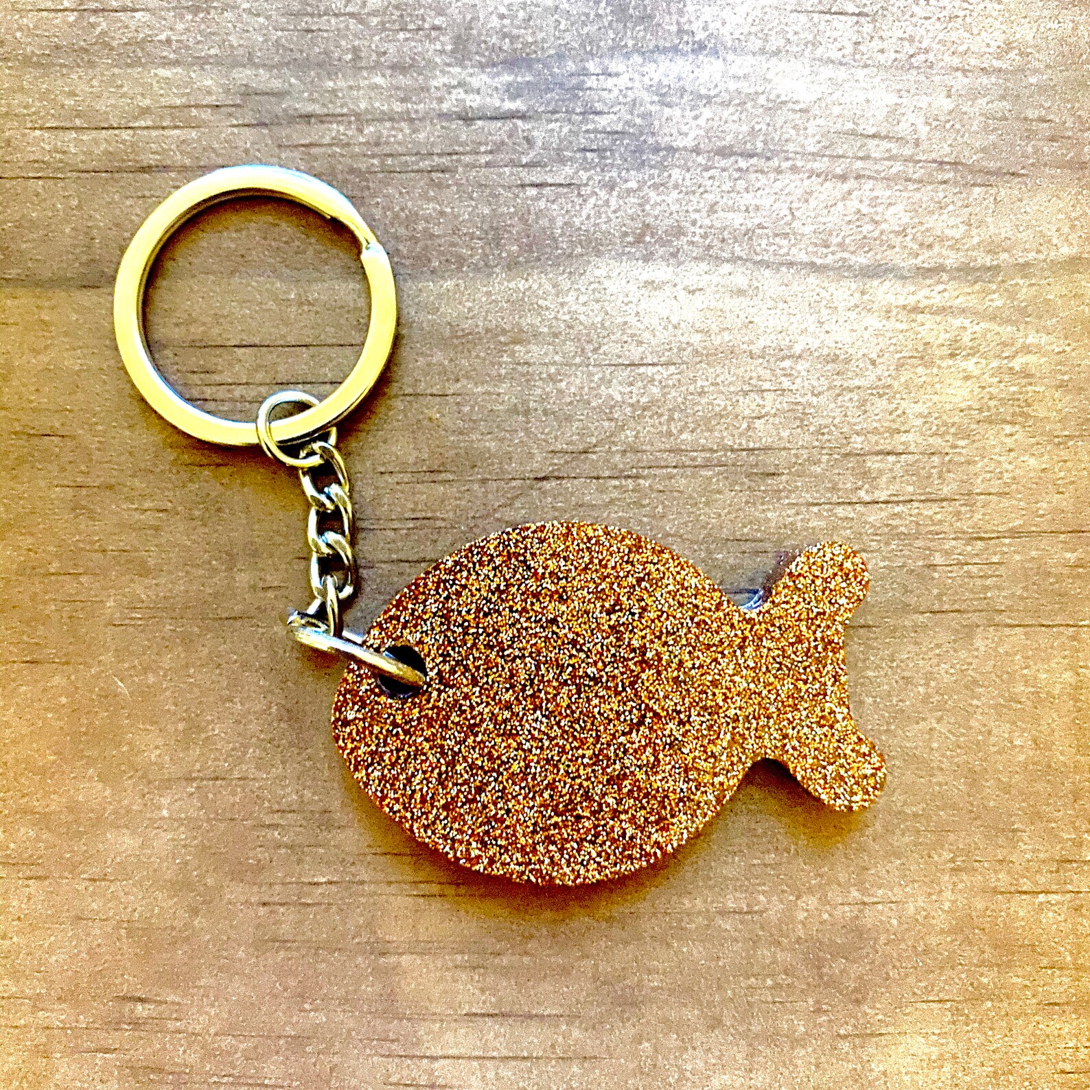 Goldfish Glitter Keychain Etsy