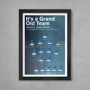Everton 85 - Impression d'affiche de la Coupe des vainqueurs de coupe