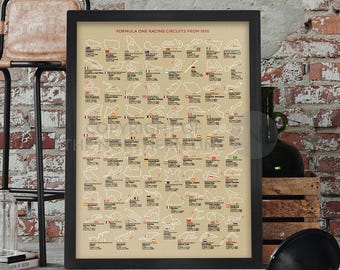 Formula One Racing Circuits - Poster print