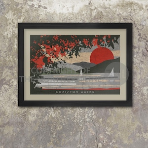 Coniston Water Sunset Poster Print