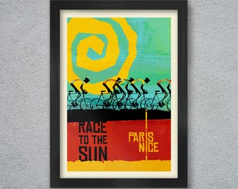Paris-Nice The Race To The Sun - Cycling Poster print