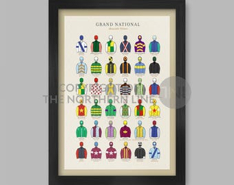 Grand National Memorable Winners - Horse Racing Poster print