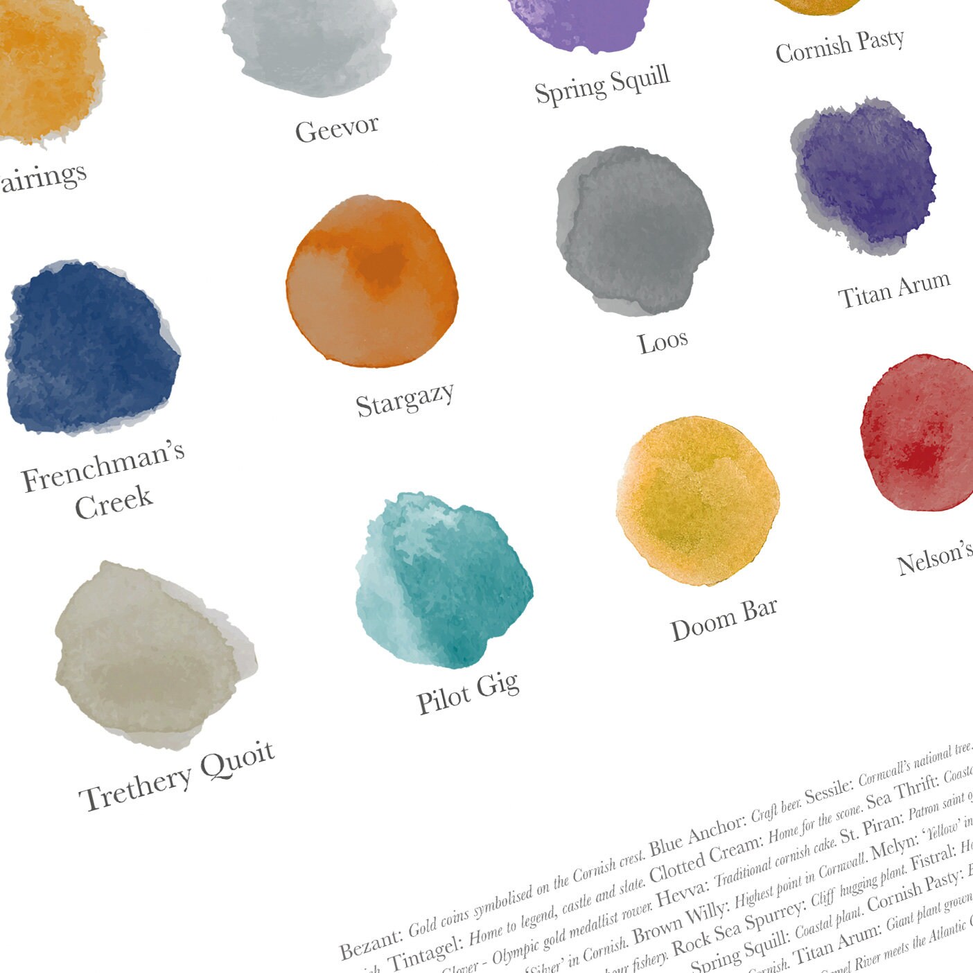 Cornish Colourways - Poster Print - Etsy UK