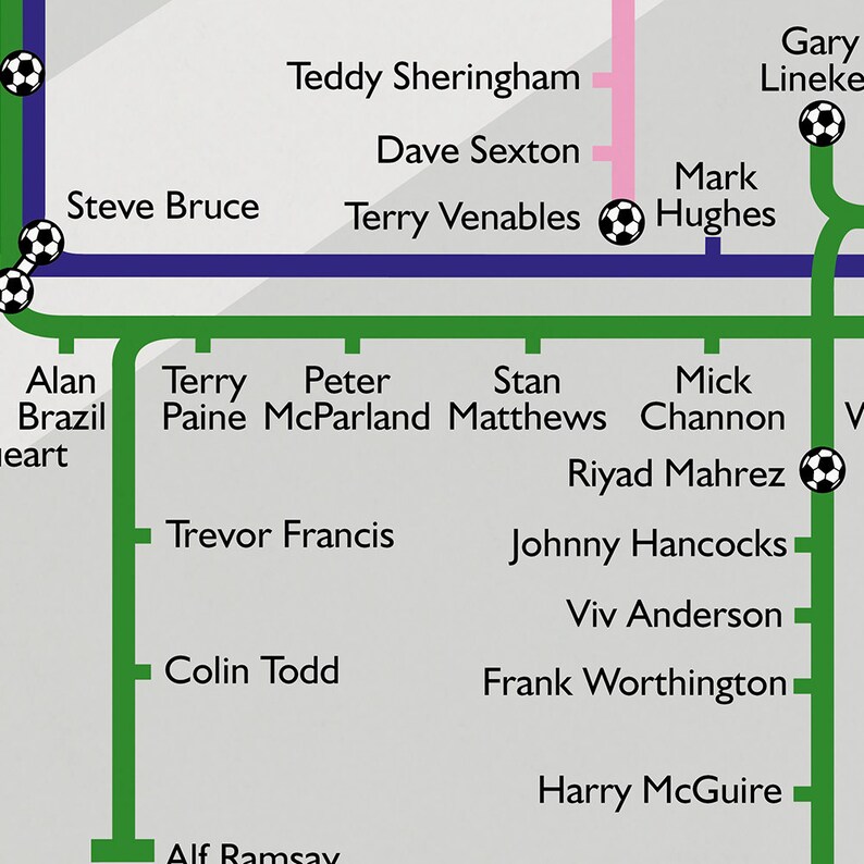 Road to Wembley Football Tube Map Print Etsy UK