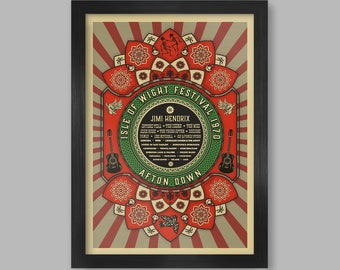 1970 Isle Of Wight Festival - Music Poster Print (Red)