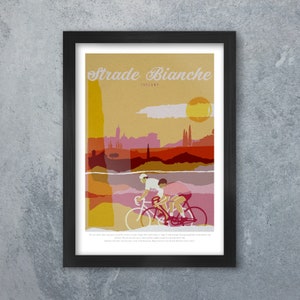 White Roads Strade Bianche Cycling Poster Print