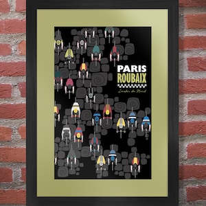 Paris Roubaix Cycling Poster - Retro Style Cycling Artwork