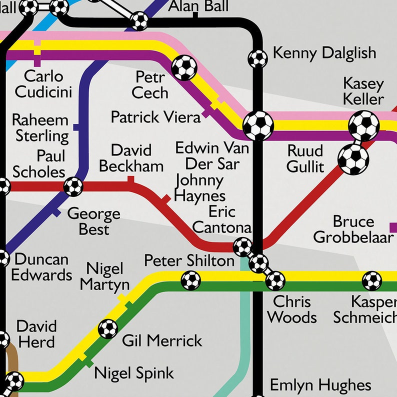 Road to Wembley Football Tube Map Print Etsy UK