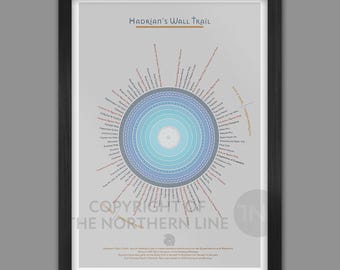 Hadrian's Wall Trail Poster Print - Light Grey