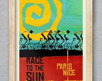 Paris-nice the Race to the Sun - Cycling Poster Print - Etsy Paris-nice the Race to the Sun - Cycling Poster Print - Etsy