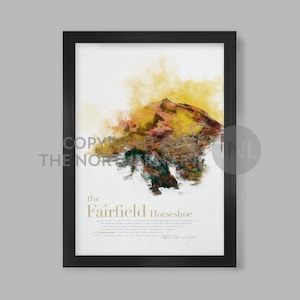 Fairfield Horseshoe in Wainwright&#39;s Words - Lake District Poster Print