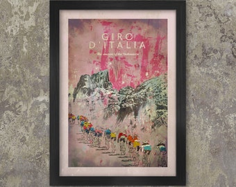 Giro D'Italia - The Ascent of the Dolomite's Cycling Poster
