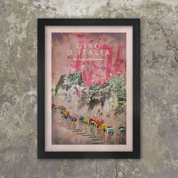 Giro D'Italia - The Ascent of the Dolomite's Cycling Poster