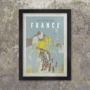 Tour De Francia Ciclismo Cartel Impresión- azul vintage