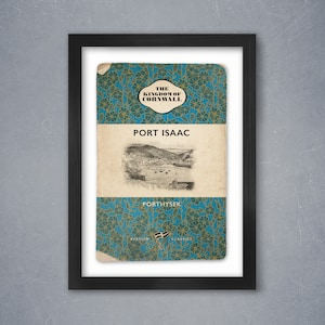 Impresión de póster con estilo de portada de libro clásico de Port Isaac Kernow