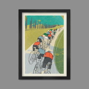 Siguiendo la Rueda - Impresión de póster de ciclismo