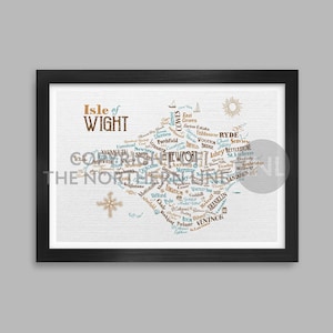 Carte de l'île de Wight - Affiche imprimée