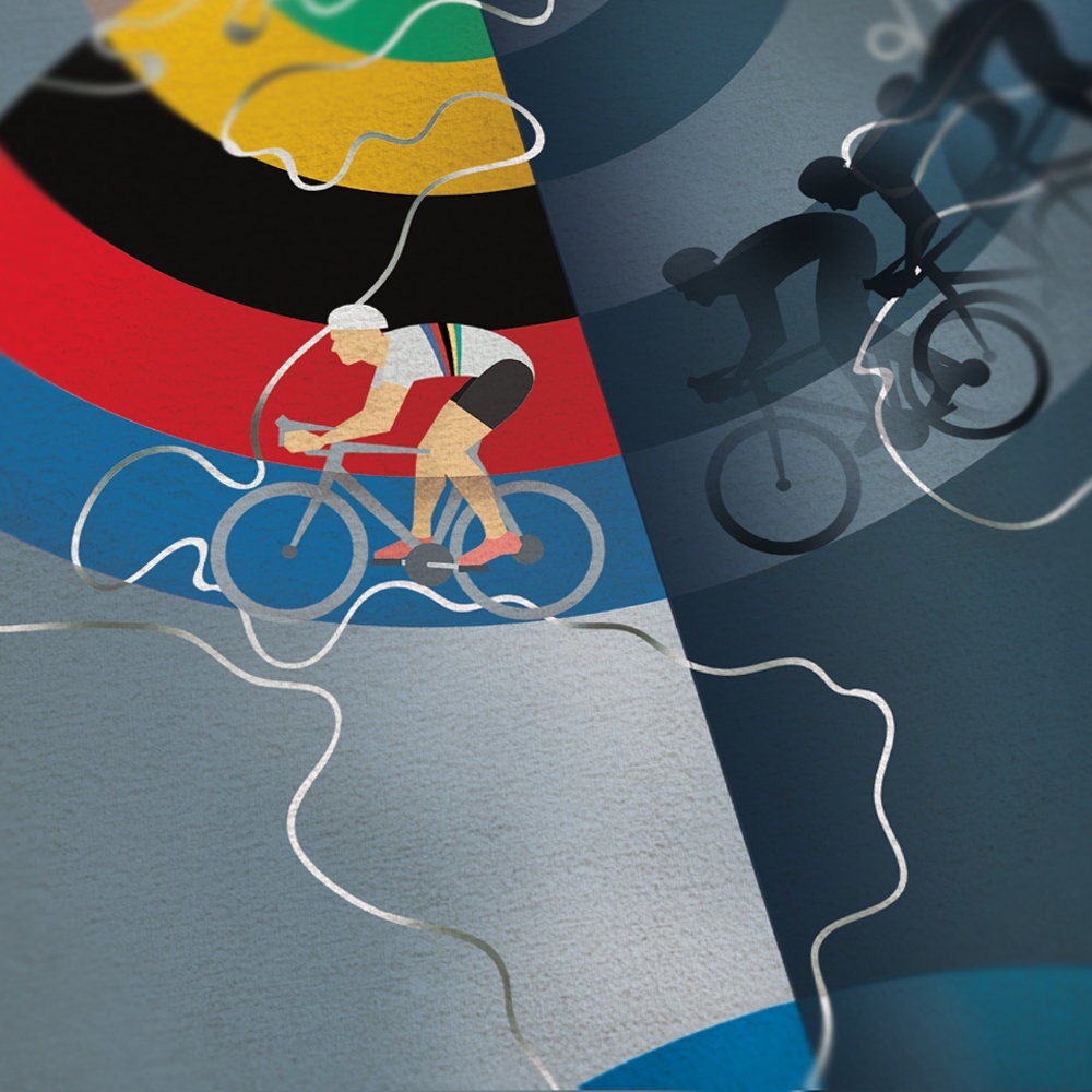 World Championships Retro Cycling Poster | Etsy