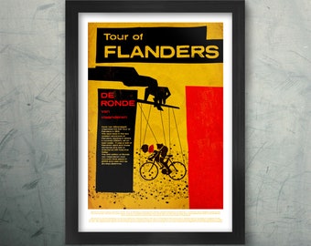 De Ronde Tour of Flanders puppeteer - Cycling Poster print