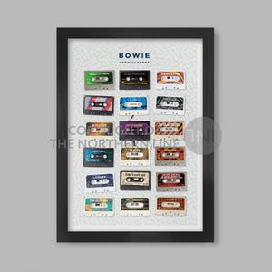 David Bowie Long Players - Cassette Music Poster Print