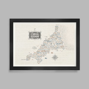 Carte des Cornouailles - Impression poster