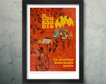 Lombardia - Race of the Falling Leaves Cycling Poster Print