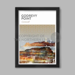 Impresión de póster de Godrevy Point Coastal Abstract - Cornualles