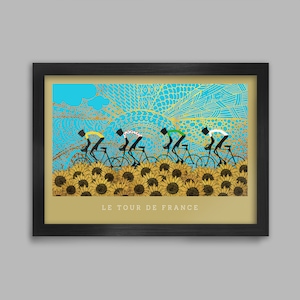 Impresión del póster ciclista de los Girasoles del Tour de Francia