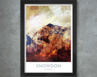 Snowdon Abstract Poster print