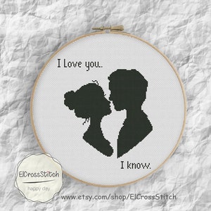 I Love You I Know,Cross Stitch Pattern  Needlecraft Embroidery Needlework PDF  Download,S062