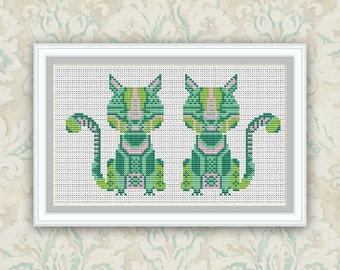 Cats Cross stitch pattern animals Funny gifts for him Counted cross stitch patterns Needlepoint Instant download,S027